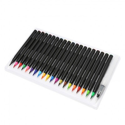 20 Colors Watercolor Brush Marker Pens Water Coloring Brush,Color Nylon Real Felt Tip Brush Pens ,Watercolor Brushes Set