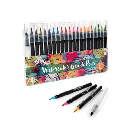 20 48 100 Colors Real Nylon Tip Water Based Color Ink Watercolor Brush Art Markers Watercolor Soft Brush Pen Set