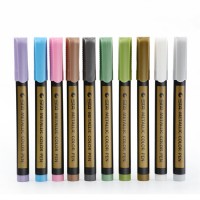 Amazon hot selling Sta 10 Colors Metallic Marker Pen Diy Scrapbooking Crafts Soft Brush Pen For Art Supplies